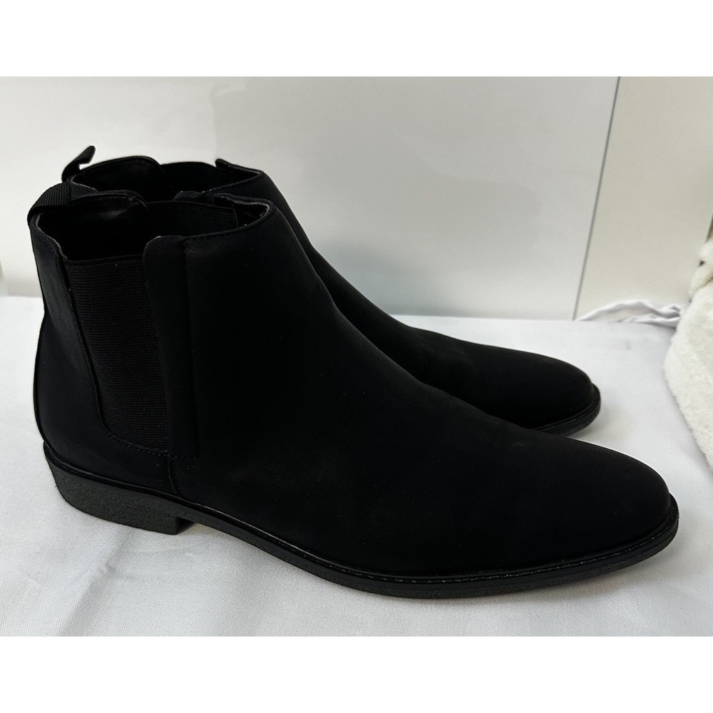 Alfani Women's Black Leather Memory Foam Chelsea Ankle Boots Sz 12M